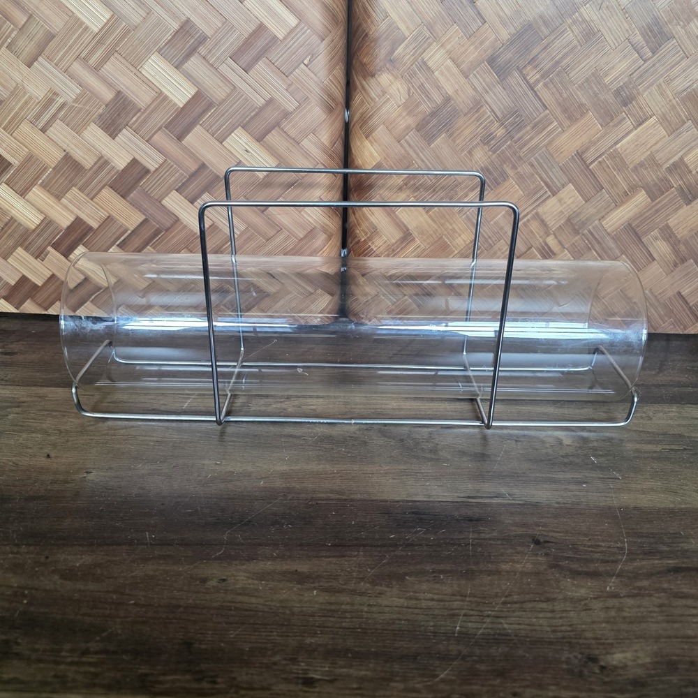 Pyrex Bake A Round Glass Bread Baking Tube & Metal Rack Corning 14" Vintage #990